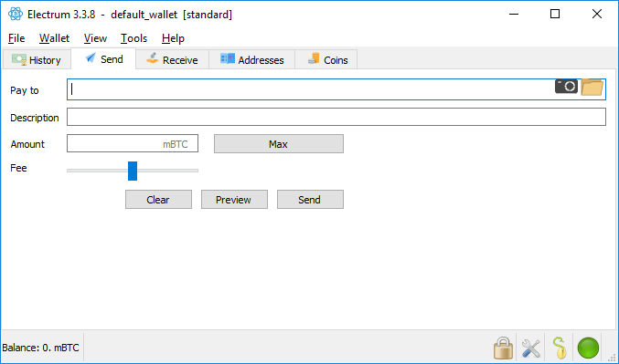 Beispiel Screenshot Electrum Wallet